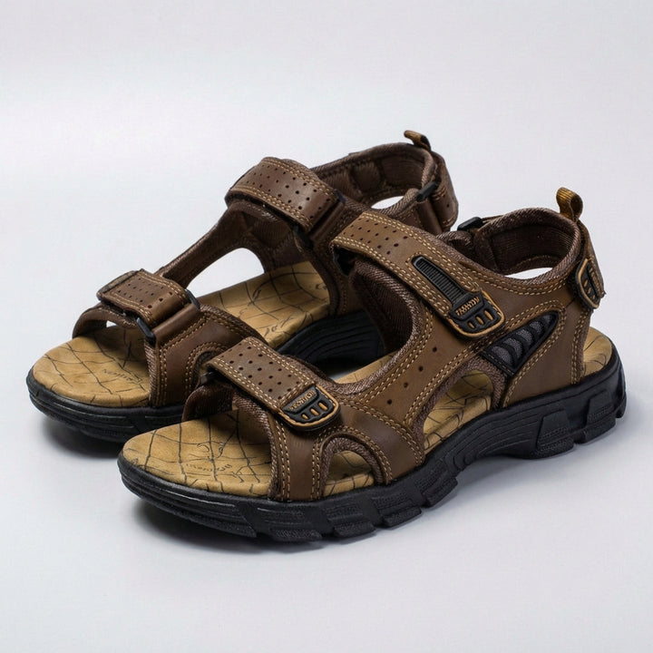 Men's health-focused sandals, orthopedic with breathable perforated design, perfect for summer comfort & support.