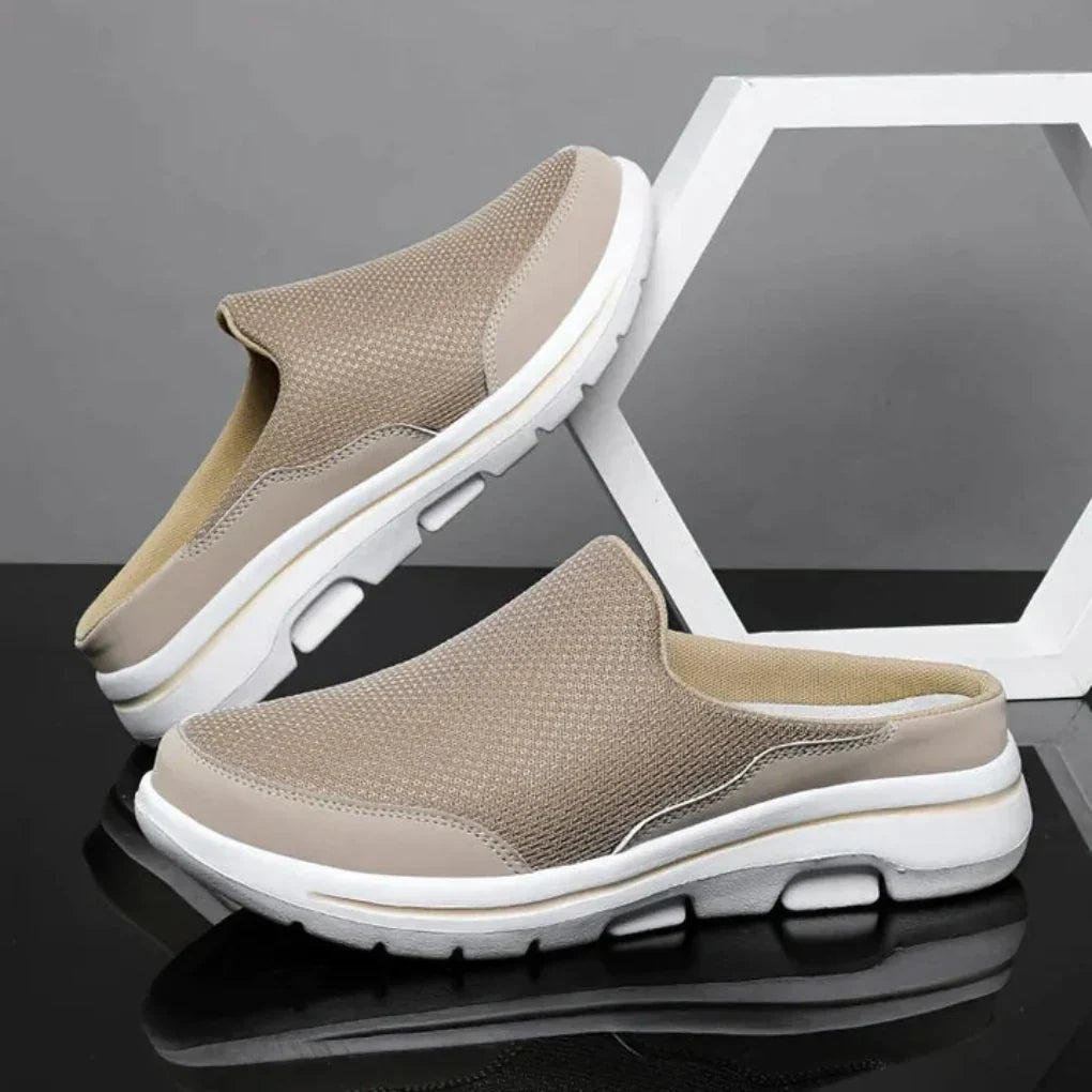 Comfortable men's orthopedic walking sandals, adjustable straps & foot support for active summer days.