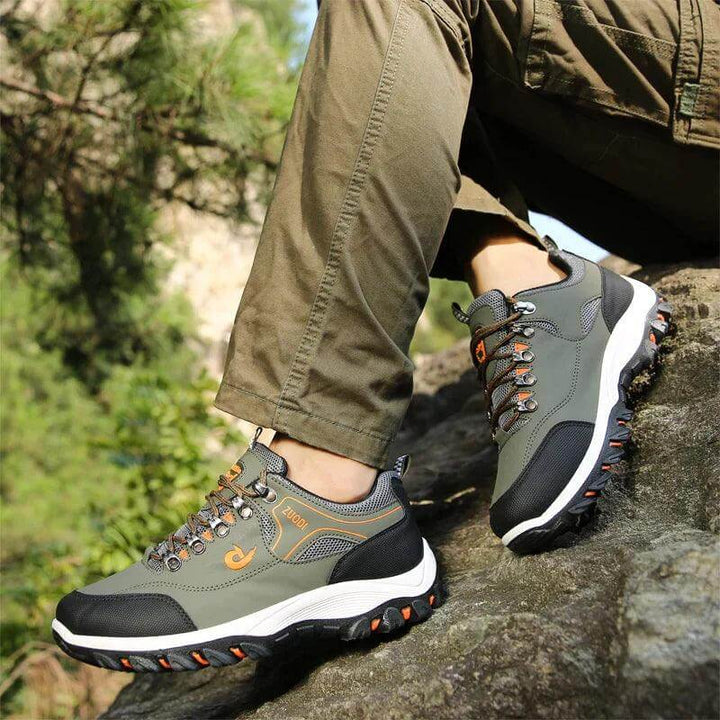 Men's orthopedic walking shoes, breathable mesh upper, arch support, comfortable for daily wear & outdoor activity.
