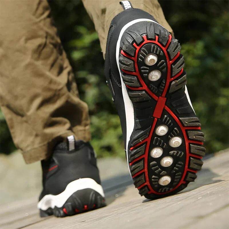 Supportive men's orthopedic walking shoes with arch support, lightweight design for foot pain relief & comfort.