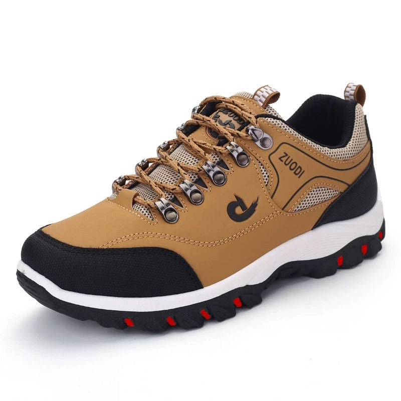 Comfortable men's orthopedic walking shoes provide arch support, foot pain relief, & durable traction for active men.