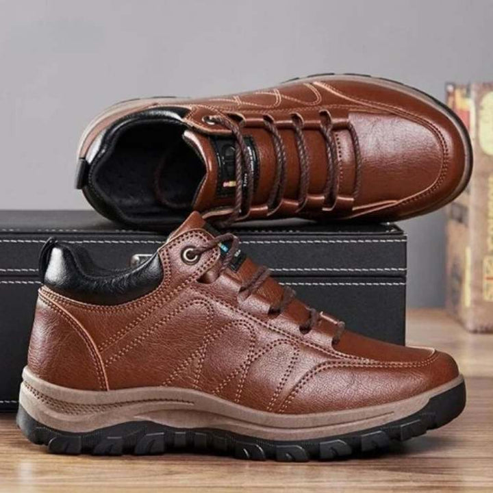 Men's orthopedic walking shoes with cushioned grip, ideal for hiking & foot health. Supportive & non-slip design.