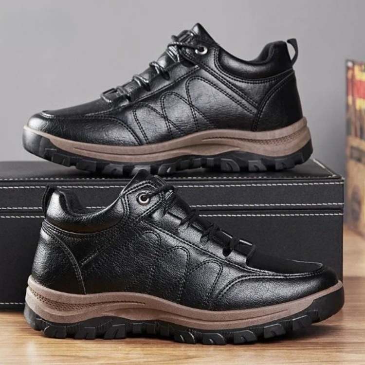 Men's comfortable orthopedic hiking footwear, featuring a non-slip cushioned grip and supportive design for outdoor walks.