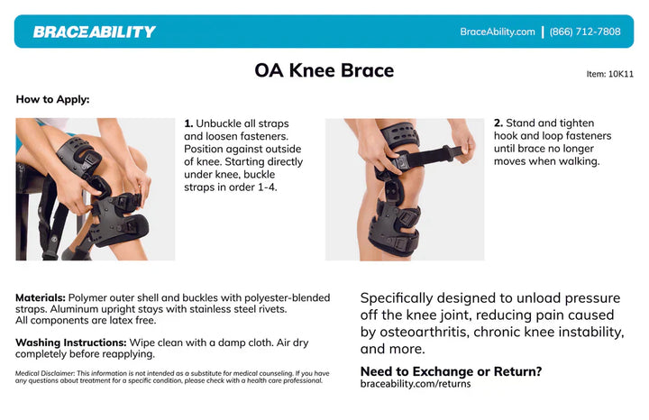 High-quality men's unloader knee brace providing targeted support for osteoarthritis & arthritis pain.