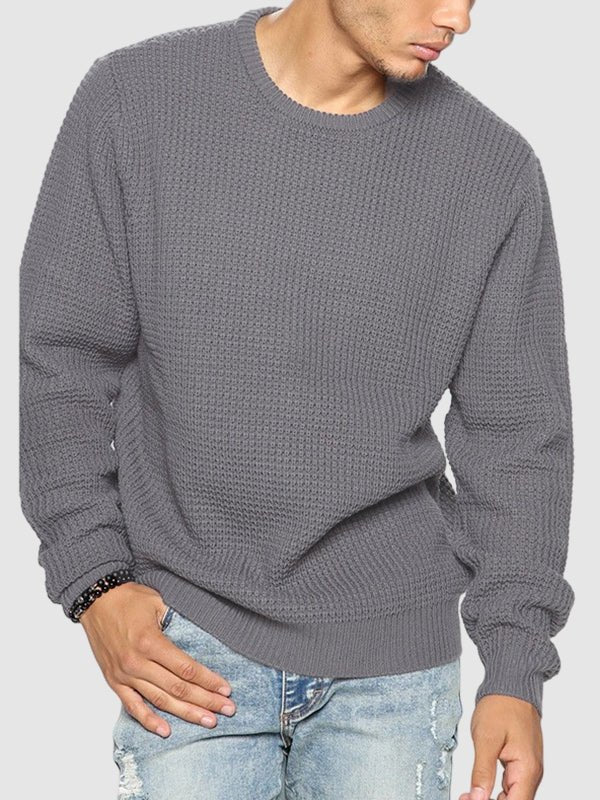 Trendy mens oversized crew neck pullover, perfect for cozy winter style and casual outings.