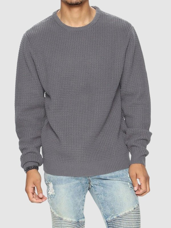 Men's relaxed fit oversized crew neck sweater. Ideal for layering in colder fall & winter weather.