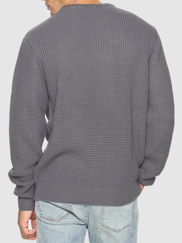 Fashionable mens oversized crew neck sweater, a must-have pullover for casual comfort.
