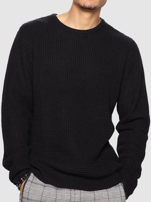 Stylish mens oversized crew neck pullover, ideal for fall/winter fashion & everyday comfort.