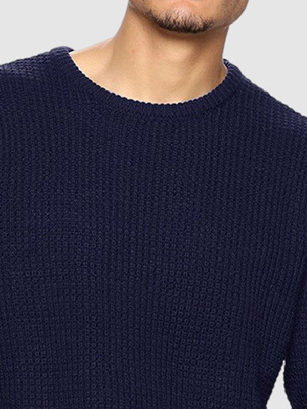 Versatile men's oversized crew neck pullover sweater for everyday comfort & winter style.