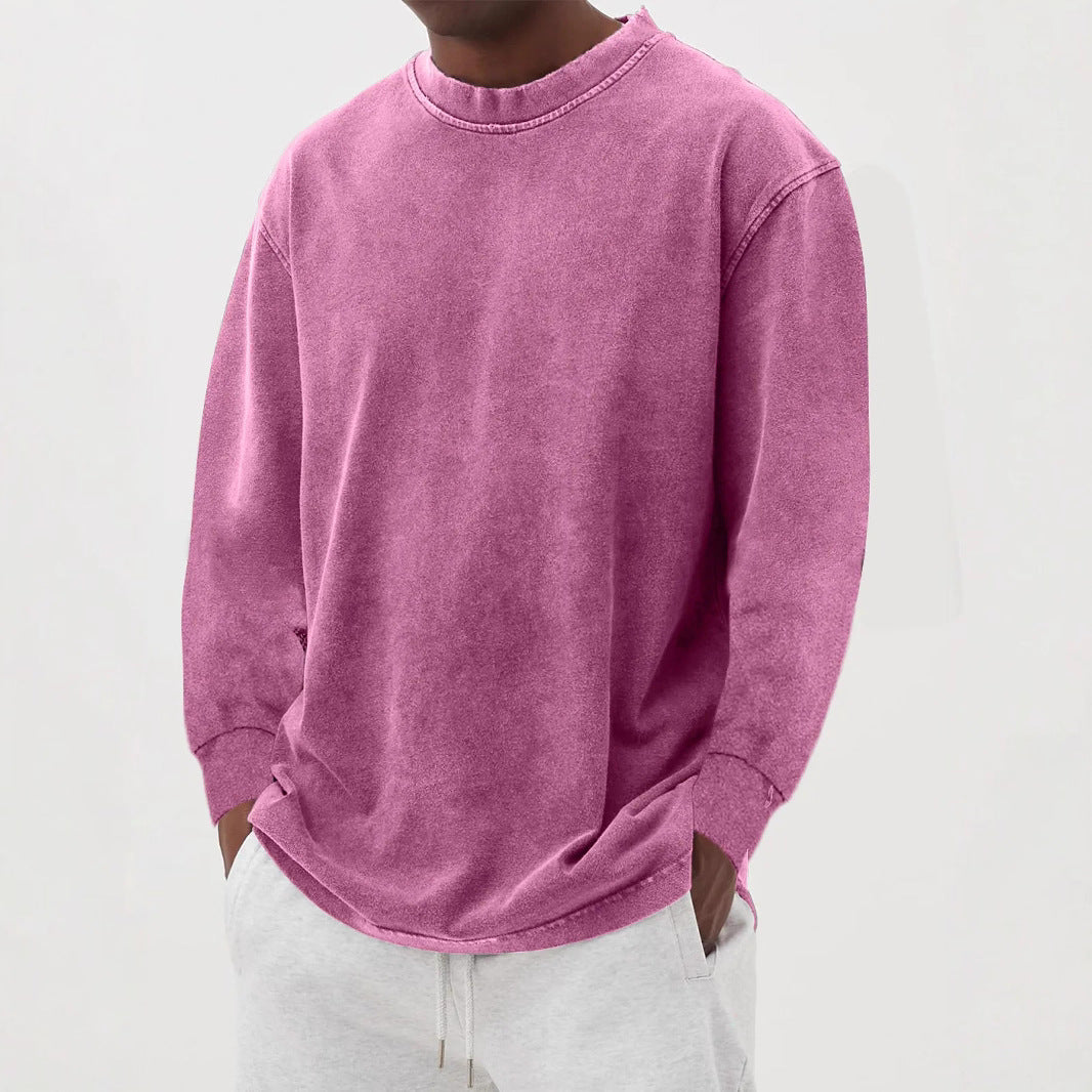 Relaxed fit men's oversized crewneck sweater, ideal for casual everyday wear & leisure fashion.