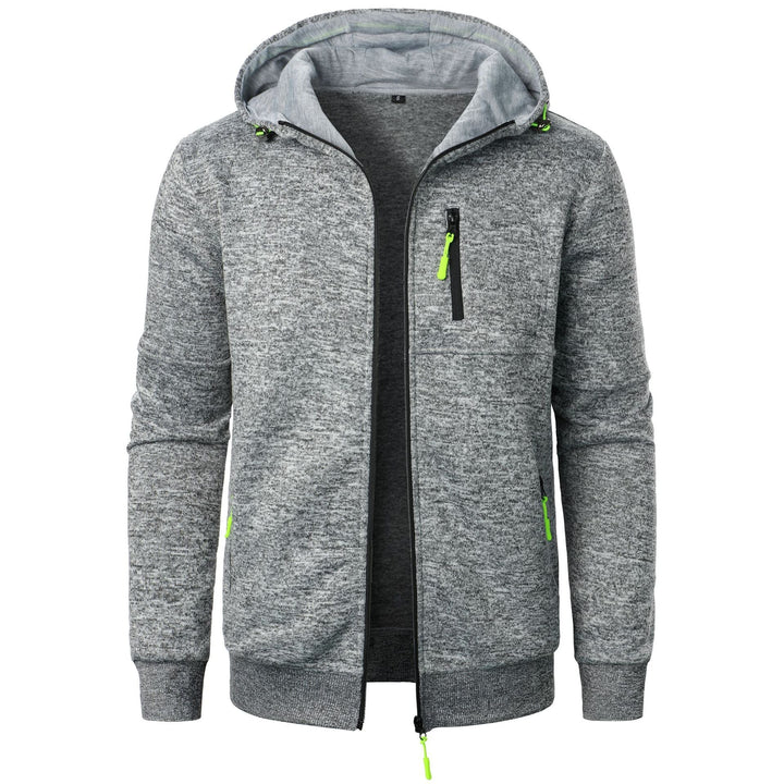 Stylish men's zip hoodie with a modern pattern, perfect for casual fashion and everyday comfort.