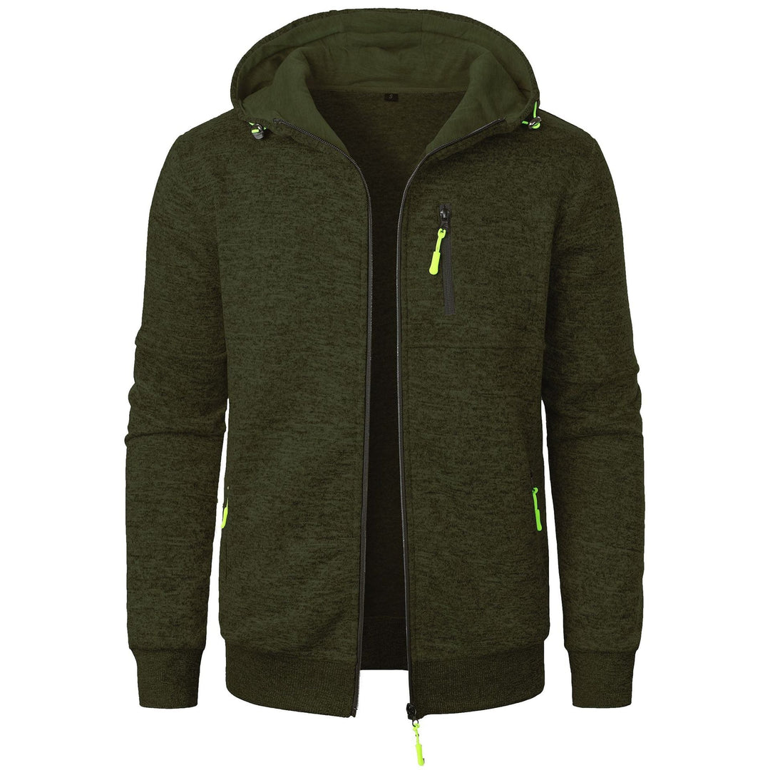 Men's casual patterned zip hoodie, offering comfortable and stylish everyday wear and modern design.