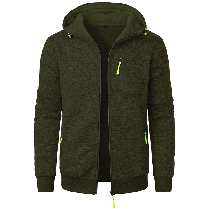 Men's casual patterned zip hoodie, offering comfortable and stylish everyday wear and modern design.