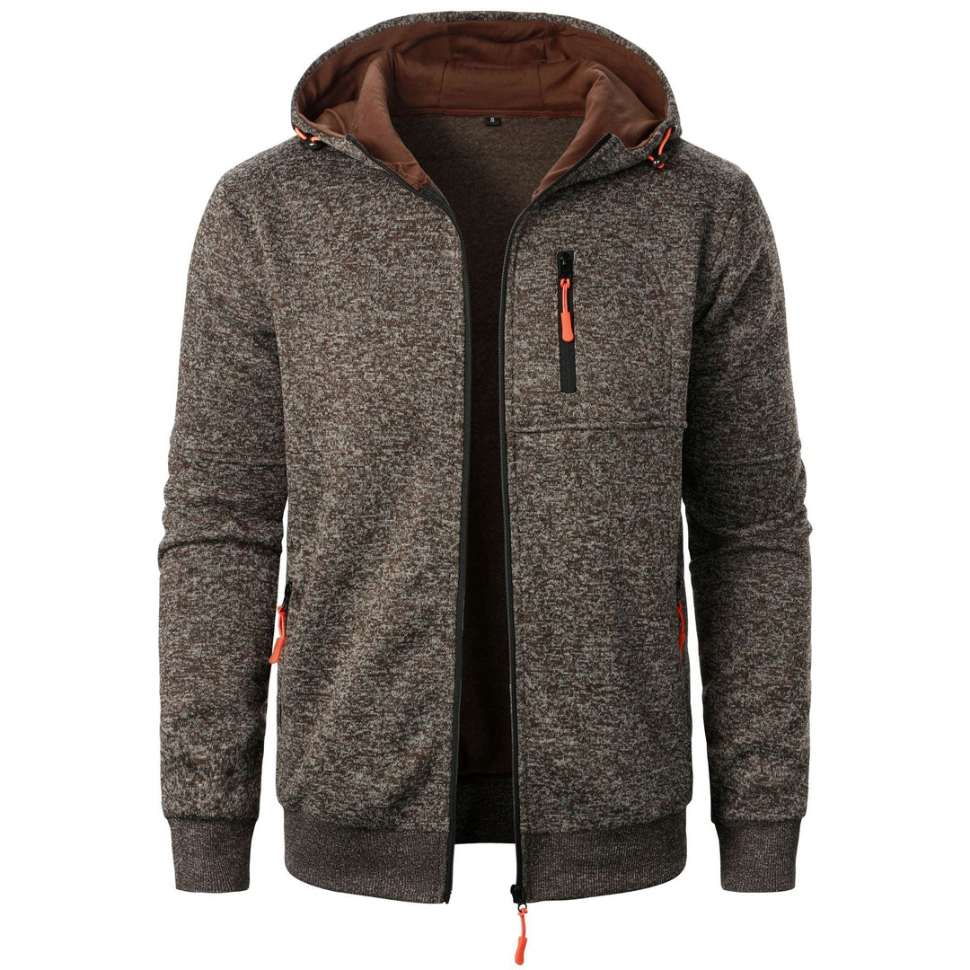 Everyday men's patterned zip hoodie, a stylish top for comfort, casual fashion, and layering.