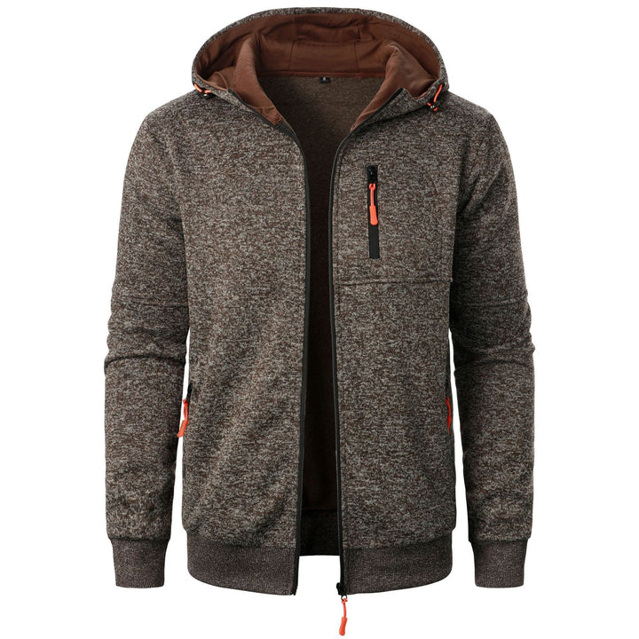 Everyday men's patterned zip hoodie, a stylish top for comfort, casual fashion, and layering.