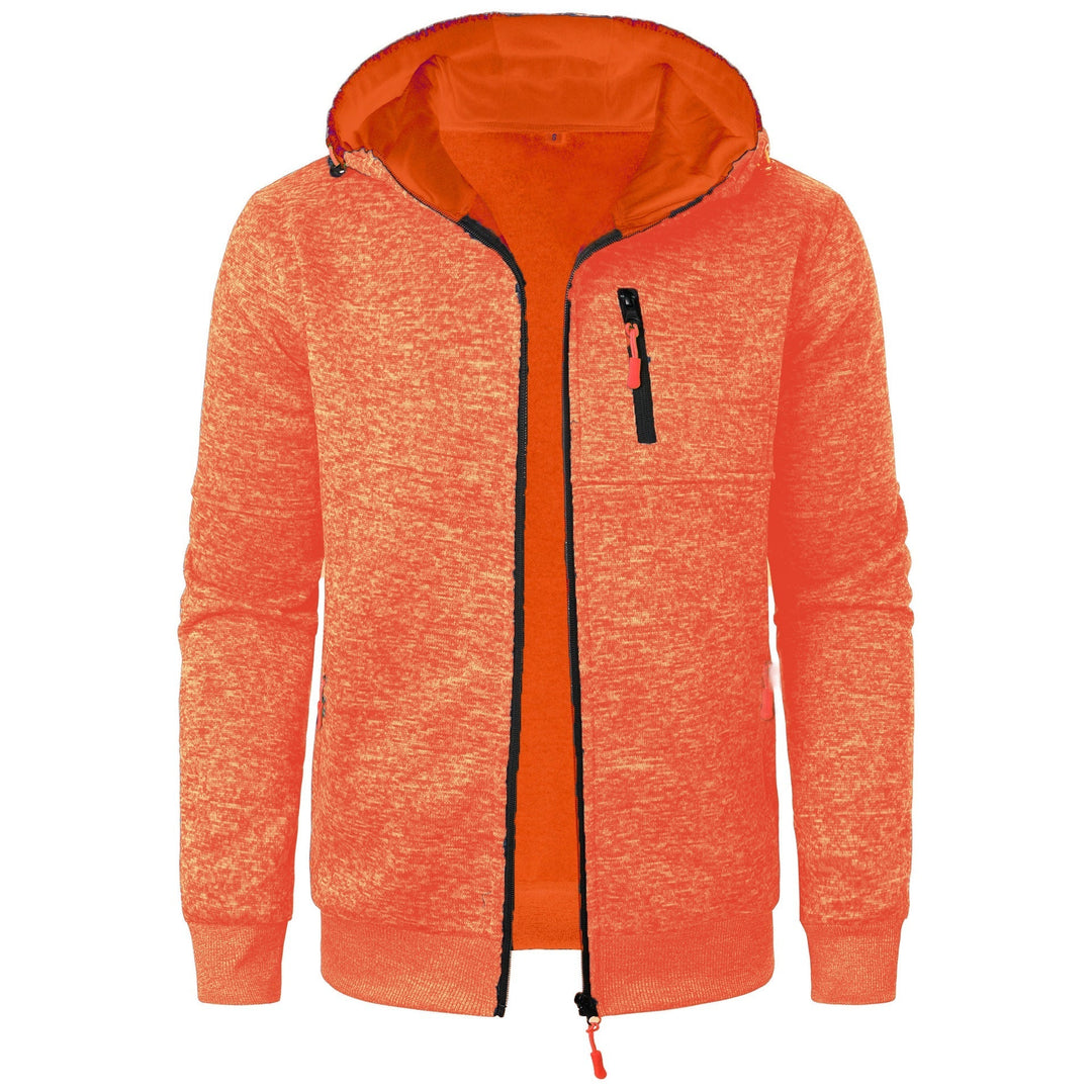 Stylish men's patterned zip hoodie for casual, comfortable layering with a modern design.