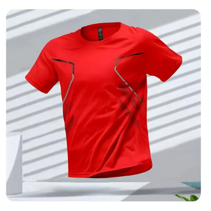 Men's performance athletic T-shirt, moisture-wicking and quick-dry for intense gym workouts and sportswear.