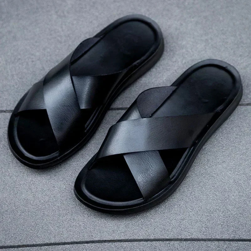 Classic men's casual slip-on sandals, designed for maximum comfort during summer, outdoor adventures, and holidays.