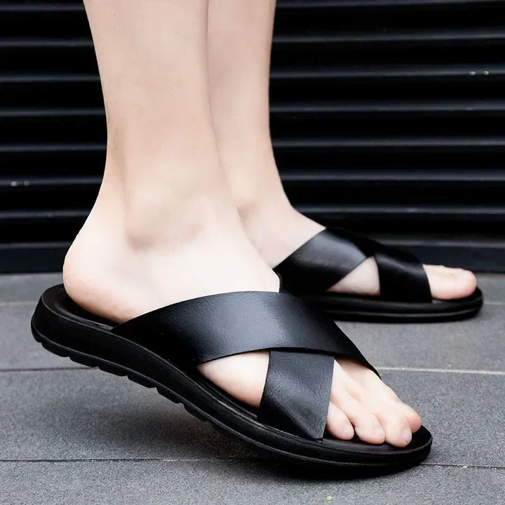 Premium men's comfortable slip-on sandals, ideal casual footwear for summer, beach, and everyday outdoor style.