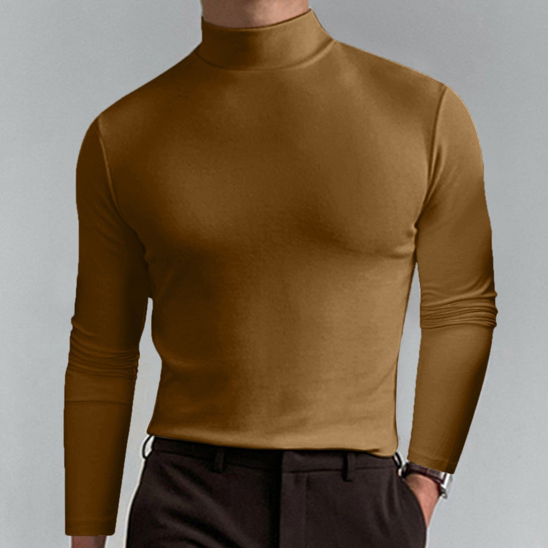 Durable men's premium turtleneck, a long-lasting stylish winter knitwear piece.