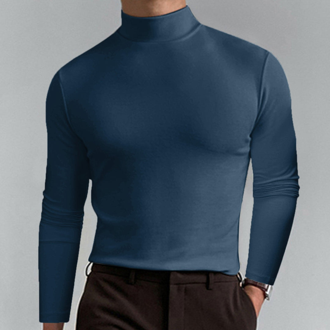 Autumn/winter men's turtleneck, a comfortable & stylish long sleeve knitwear essential.