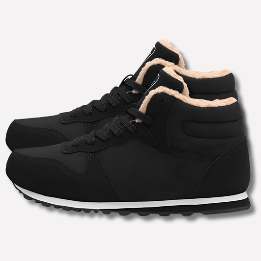 Men's premium insulated winter boots in brown suede, designed for warmth and outdoor casual wear.