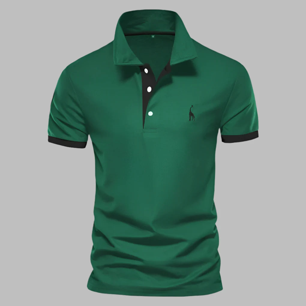 New men's collared polo shirt, premium smart-casual style, breathable fabric for comfort