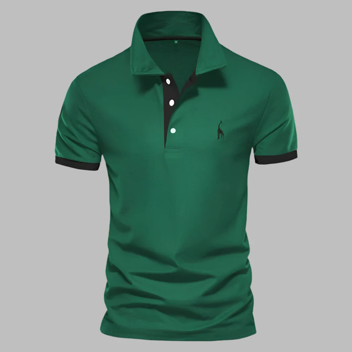 New men's collared polo shirt, premium smart-casual style, breathable fabric for comfort