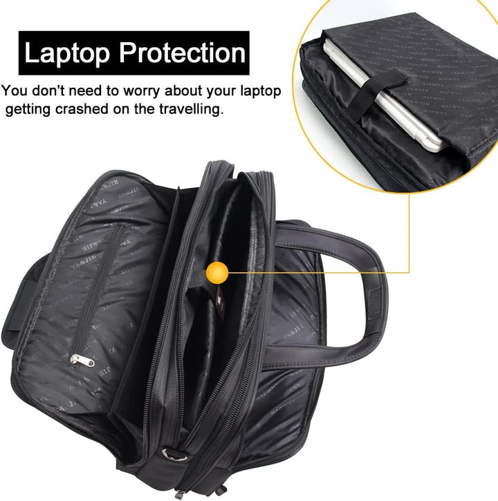 Durable men's canvas travel bag, a professional laptop tote for busy executives.