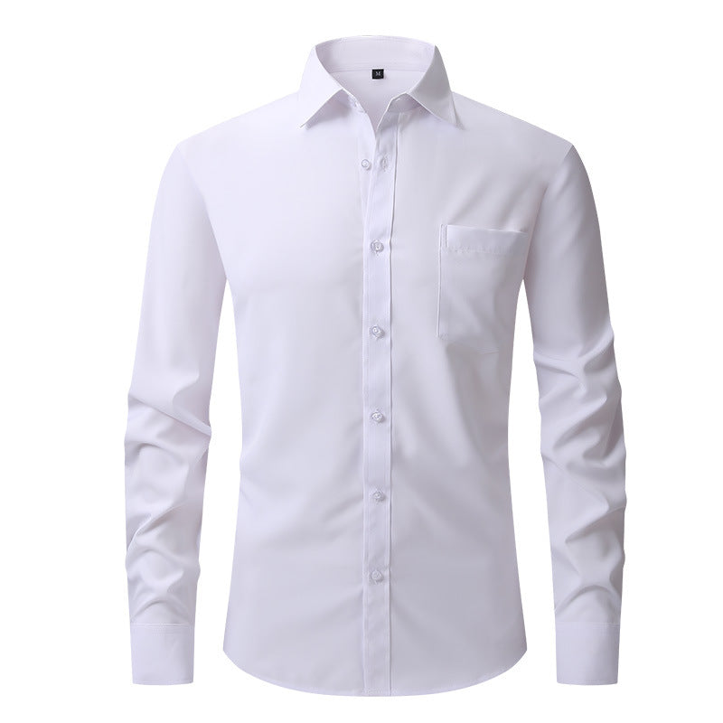 Smart casual men's shirt, tailored fit, transitions from work to after-hours seamlessly.