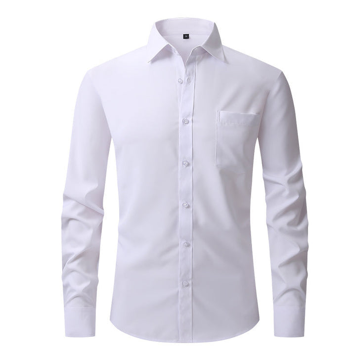Smart casual men's shirt, tailored fit, transitions from work to after-hours seamlessly.