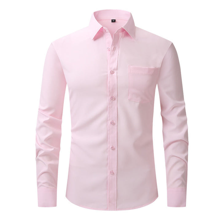 Stylish men's tailored fit button-down shirt, perfect for modern office fashion.