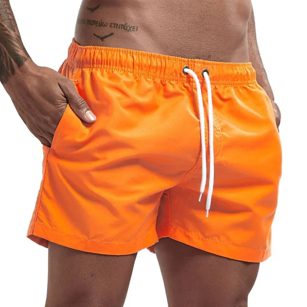 Men's Athletic Quick-Dry Swim Shorts, designed for maximum movement during swimming & beach activities