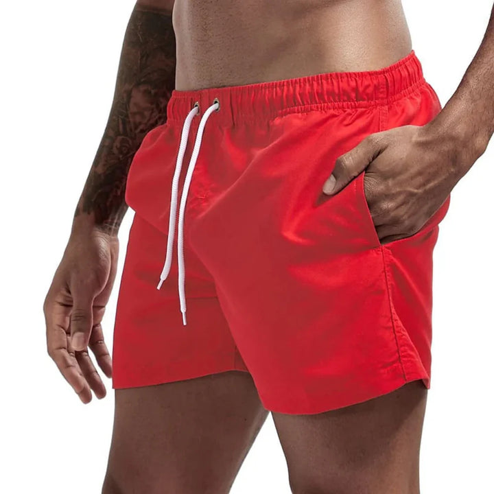 Side view of Men's Quick-Dry Board Shorts with mesh lining, essential for pool & active wear