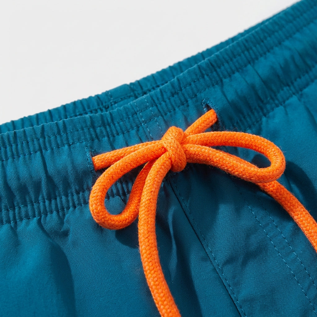 Lightweight men's quick-drying activewear swim shorts with comfortable adjustable waist.