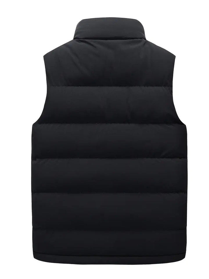 Modern men's quilted bodywarmer, lightweight water-resistant gilet in a sleek design.