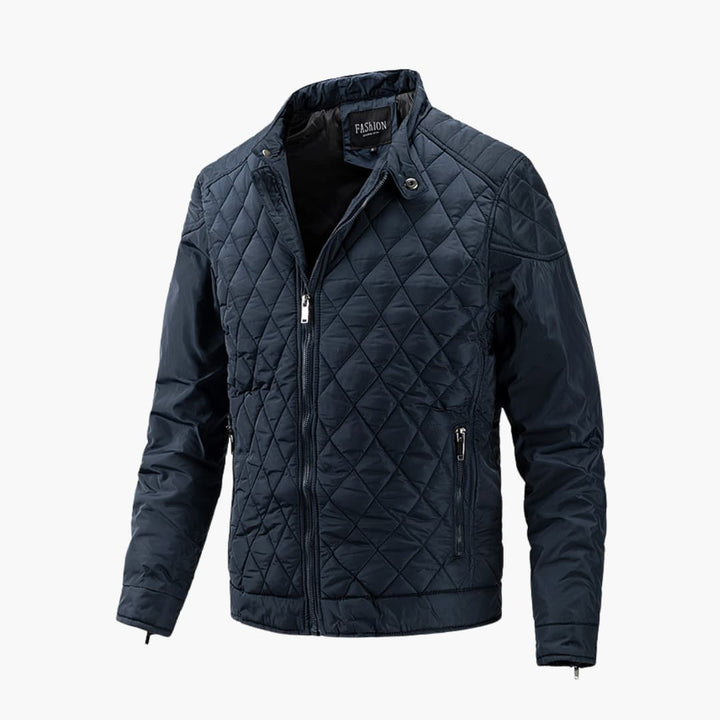 Classic men's quilted bomber jacket, offering a comfortable fit and modern style for autumn fashion.