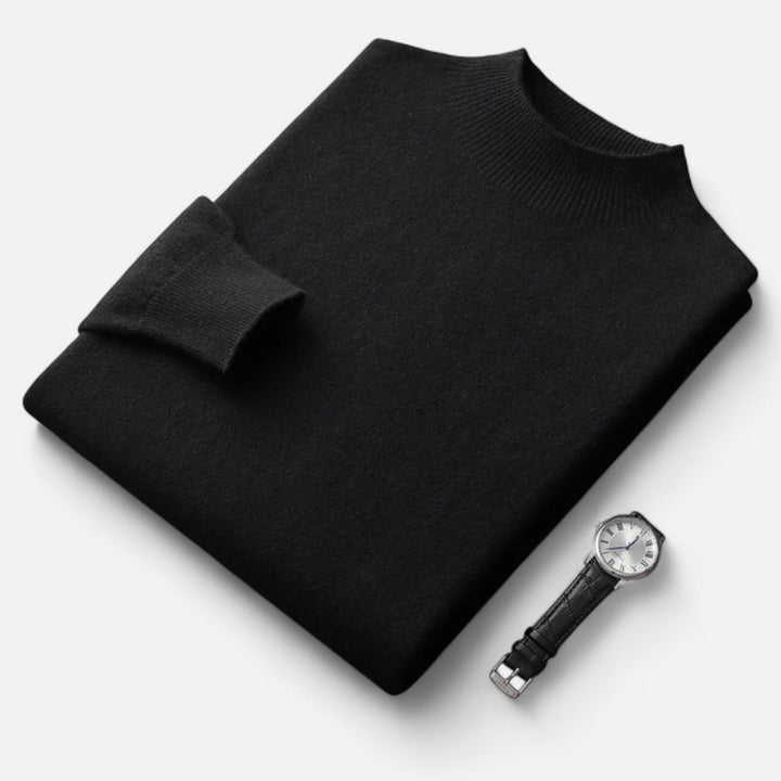 Refined men's halfturtleneck sweater, perfect warm pullover for casual & formal occasions.