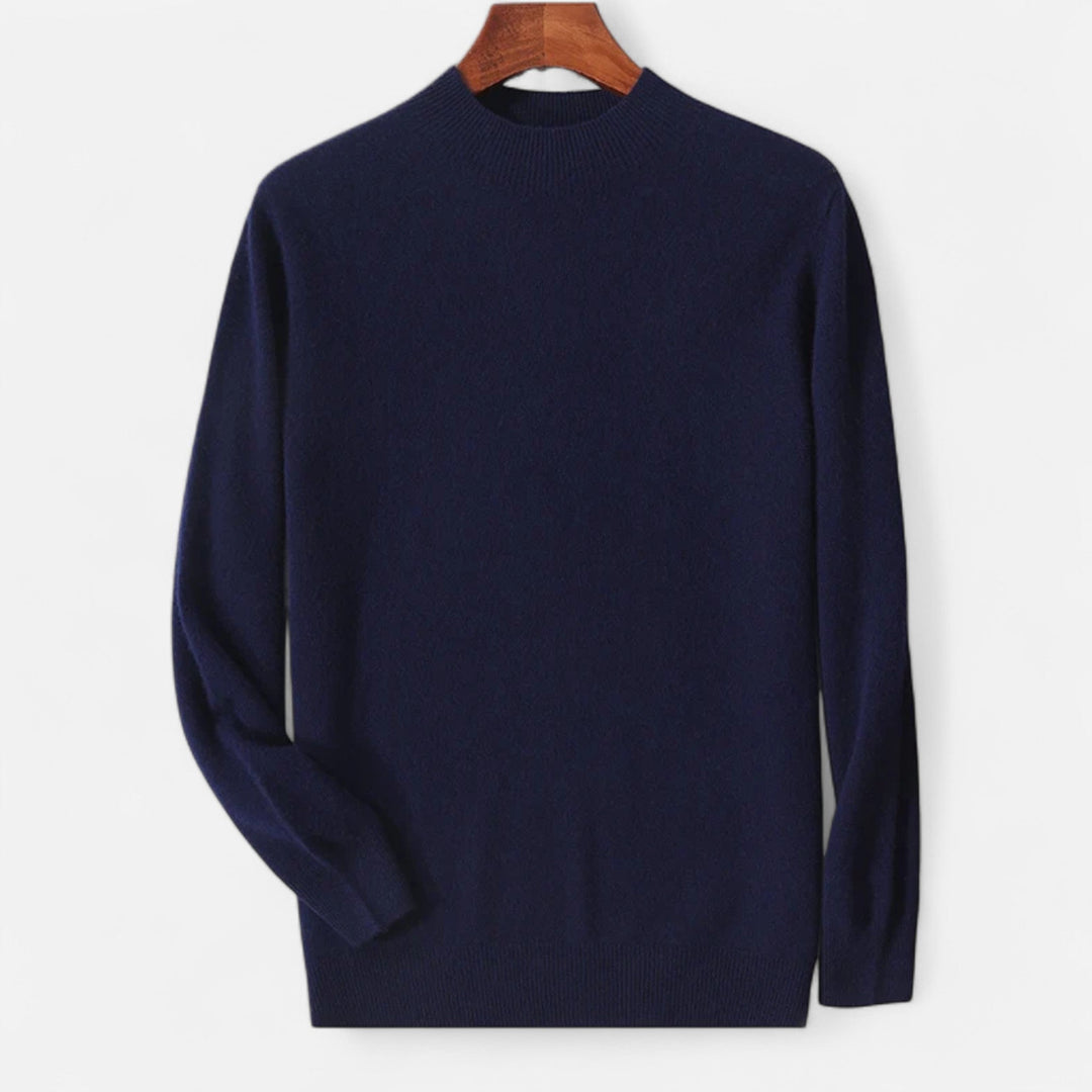 Warm men's refined sweater, half-turtleneck design for an elegant & timeless look.