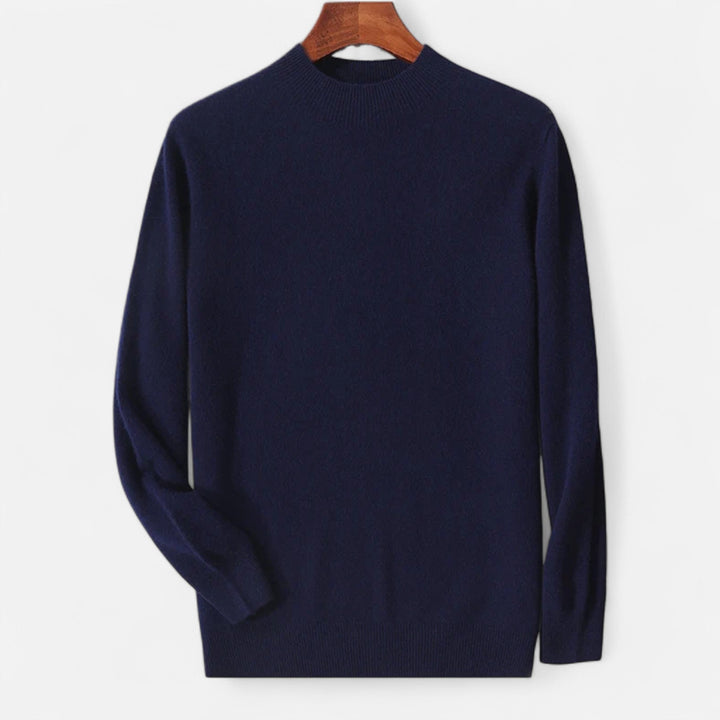 Warm men's refined sweater, half-turtleneck design for an elegant & timeless look.