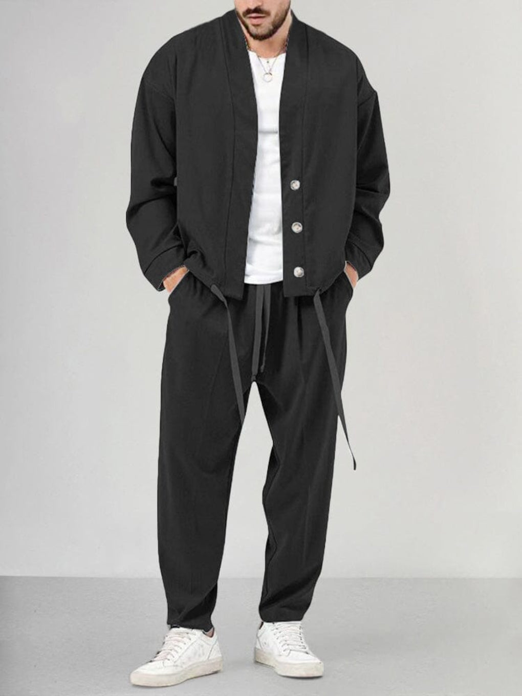 Comfortable men's 2-piece coordinated lounge set, perfect for sleepwear, athleisure, or a relaxed outfit.