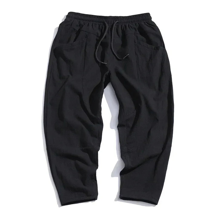 Versatile men's ankle-length relaxed fit pants, a key piece for smart casual and comfortable summer fashion.