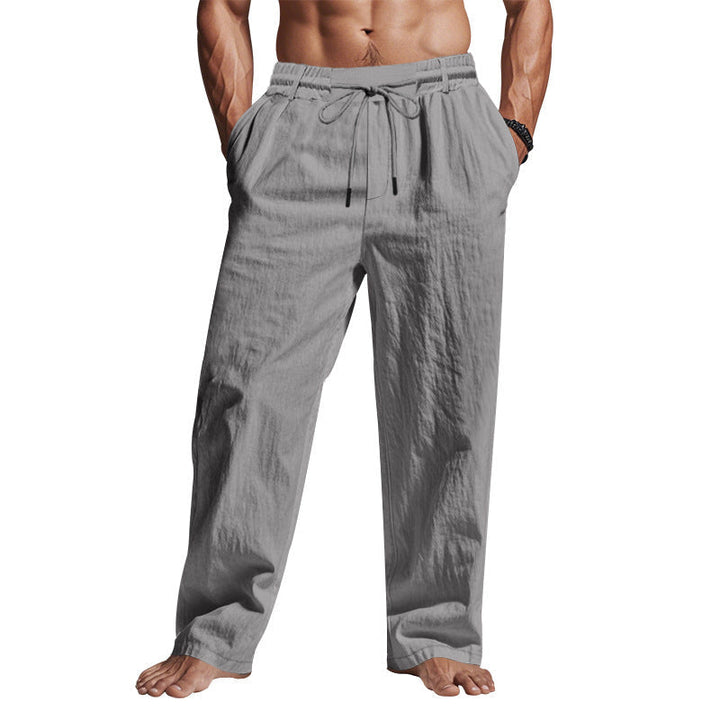 Men's relaxed fit breathable full length trousers, perfect for casual everyday wear and comfort.