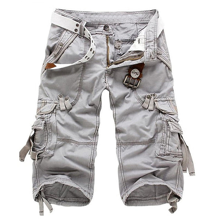 Stylish men's summer cargo capri pants with a relaxed fit for ultimate comfort.