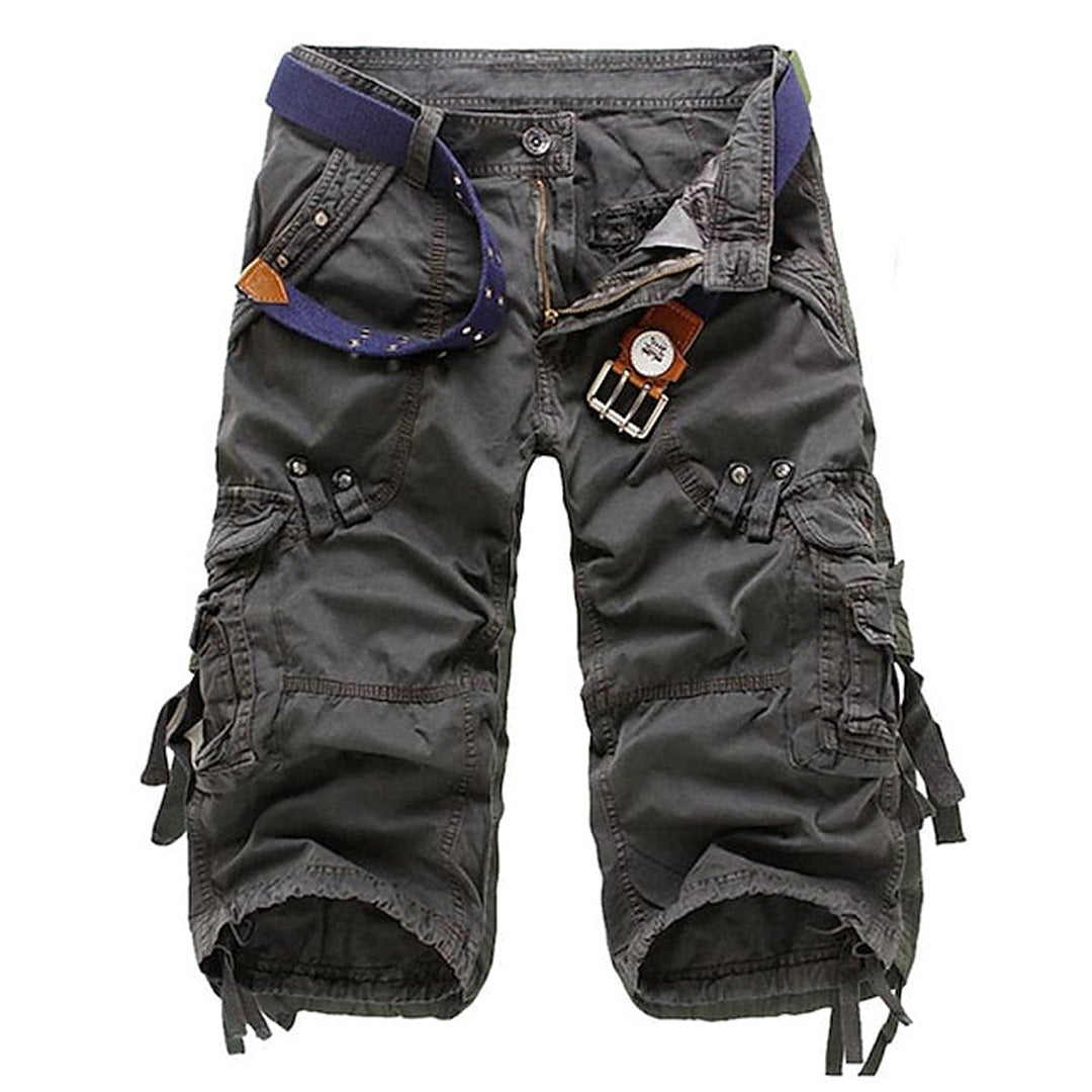 Men's casual cargo capri pants with multiple pockets, great for everyday summer wear.