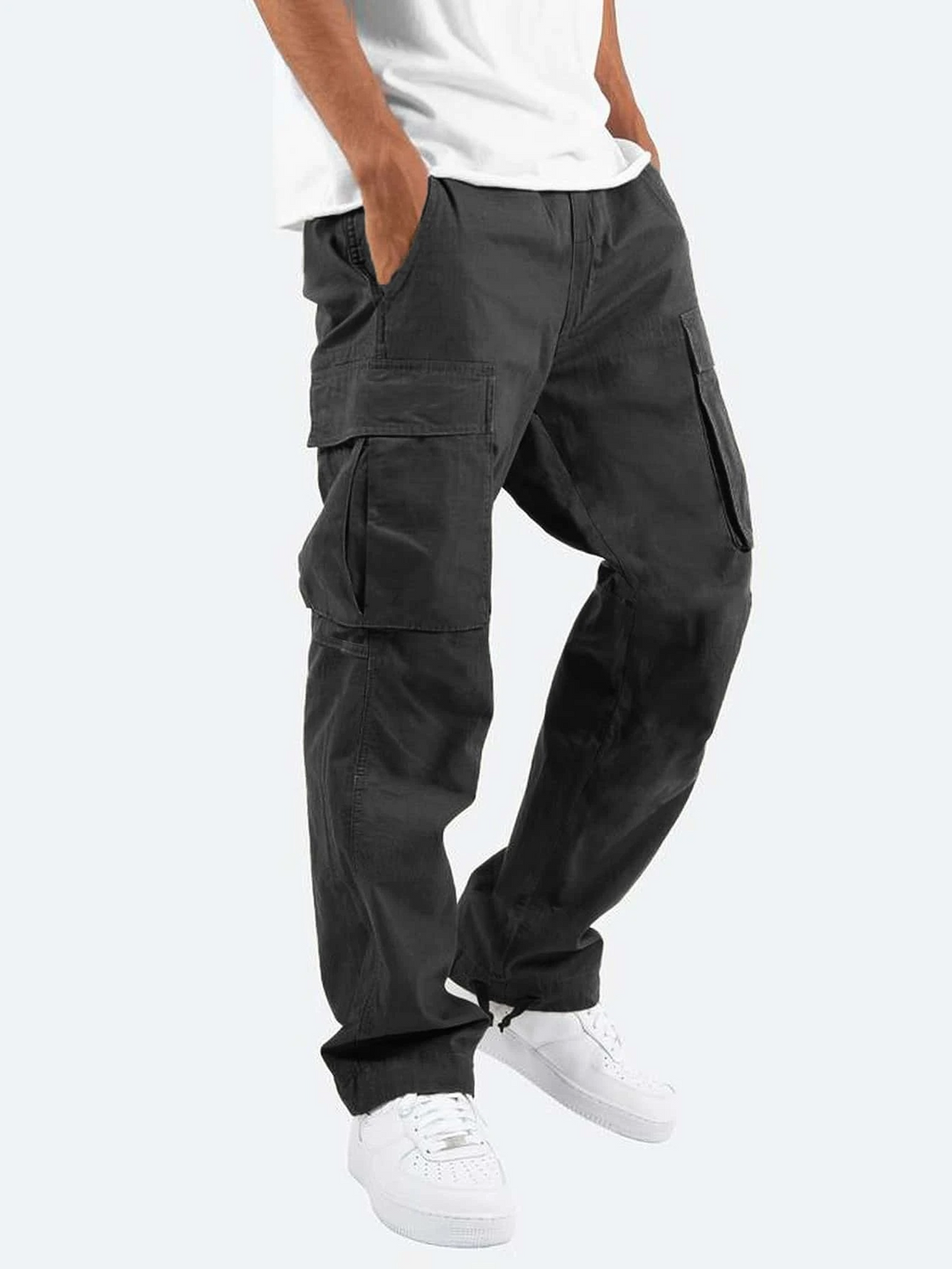Durable men's cargo trousers with practical multi-pockets & straight leg. Perfect for outdoor adventures & casual everyday style.