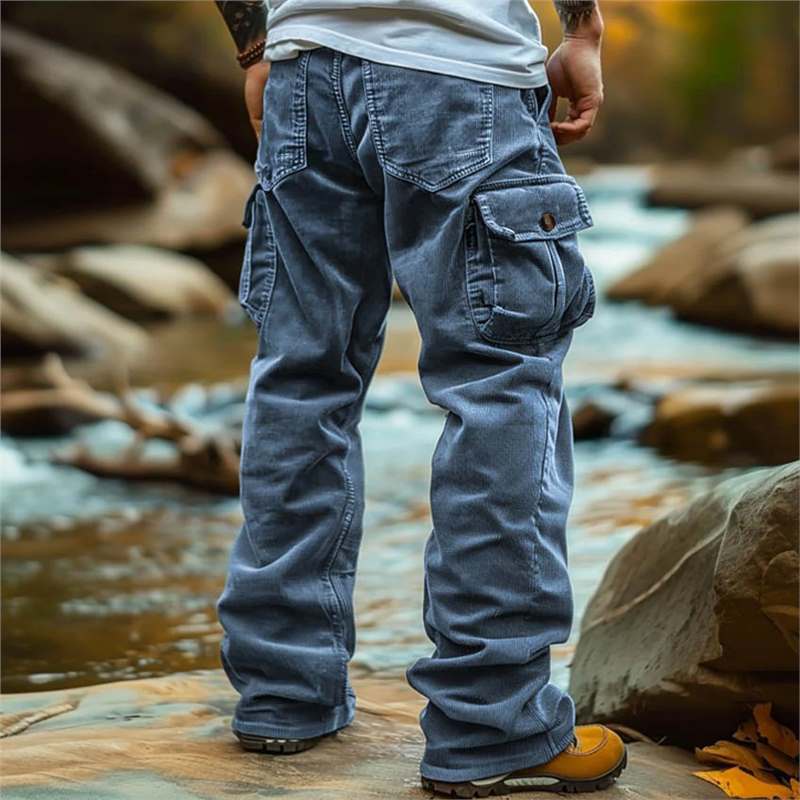 Durable men's utility cargo pants with multiple functional pockets for essential gear, ideal for outdoor activities.