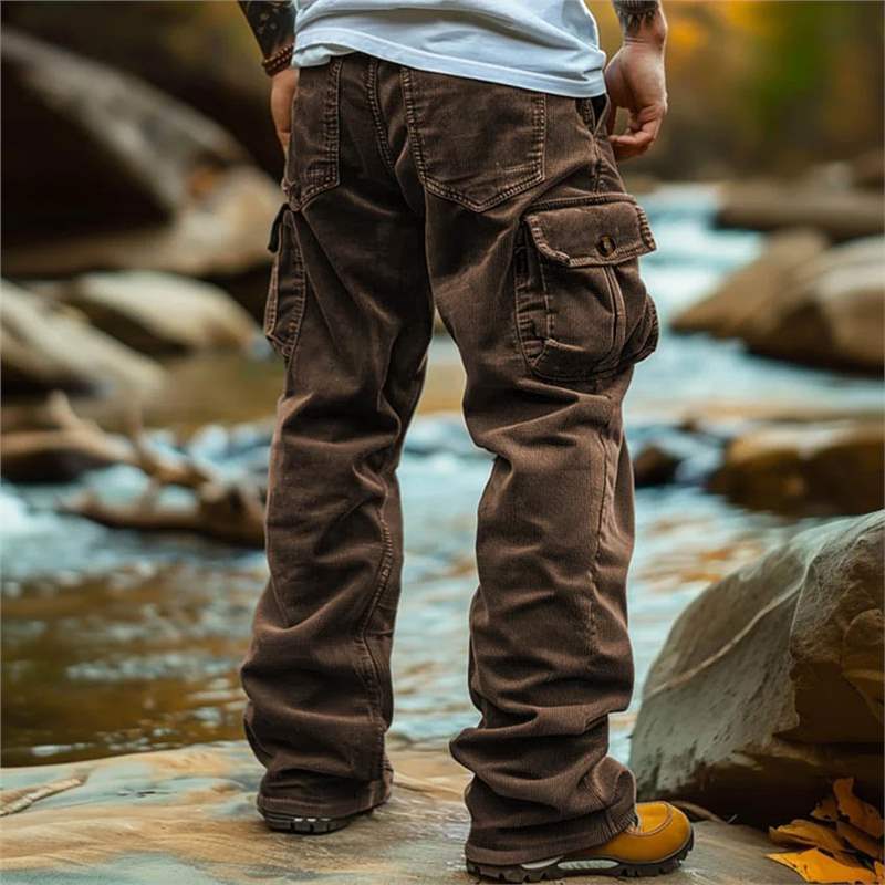 Comfortable men's cargo pants, a versatile bottom for casual wear, outdoor adventures, and everyday style.