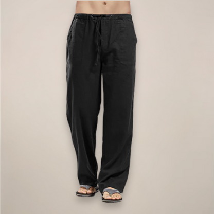 Versatile men's fashion: relaxed fit drawstring pants, offering comfort and style for casual wear.