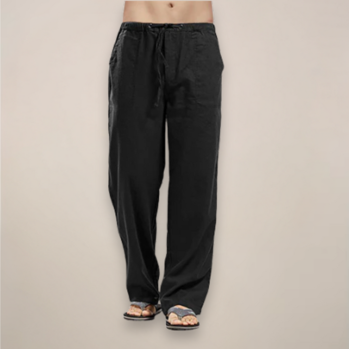 Versatile men's fashion: relaxed fit drawstring pants, offering comfort and style for casual wear.